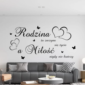 Naklejka na ścianę, Rodzina tu zaczyna się życie