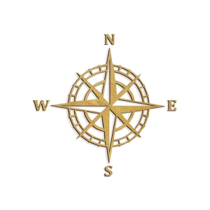 Róża wiatrów na ścianę  do mapy świata kolory