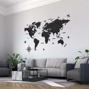 Mapa świata na ścianę,  nazwy państw, nazwy oceanów PREMIUM 6mm