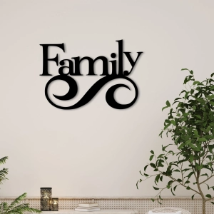 Napis 3D na ścianę do przedpokoju - Family 