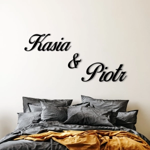 Napis na ścianę do sypialni  Imię jej i jego