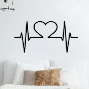 Napis na ścianę do sypialni Serce puls