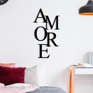 Napis na ścianę do sypialni  AMORE 3D
